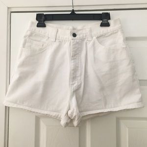 Vintage High Waisted White Denim Shorts